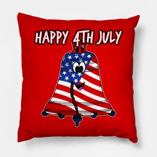 Happy 4th July Kids The Liberty Bell American Flag Pillow