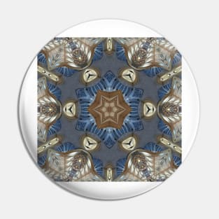 star shaped art nouveau styled pattern in grey brown blue and beige Pin