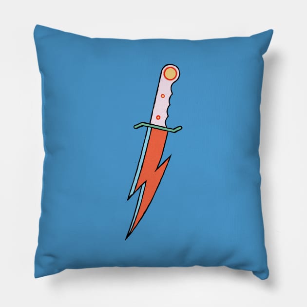 Bowie Knife (Ziggy Stardust style) Pillow by StrayCat