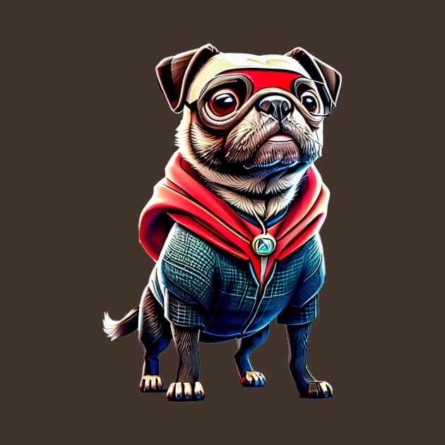 Cute Pug in Mysterious Magician Costume - Adorable Pug Dressed up as a Mystic by fur-niche