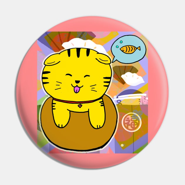 Fortune Cat Pin by BABA KING EVENTS MANAGEMENT