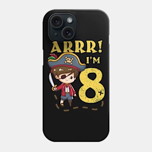 8th Birthday Pirate Captain Phone Case