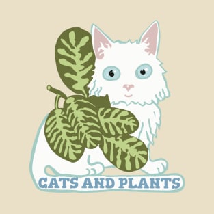 Cats and Plants White Cat T-Shirt