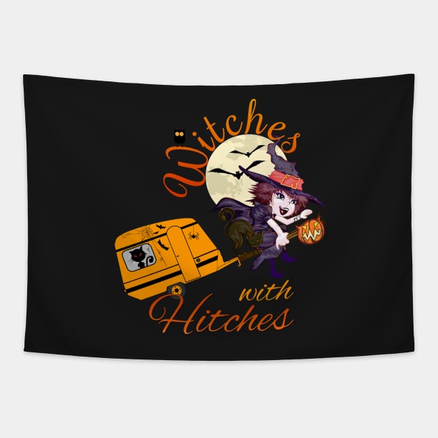 Halloween Witches with Hitches Tapestry by norules