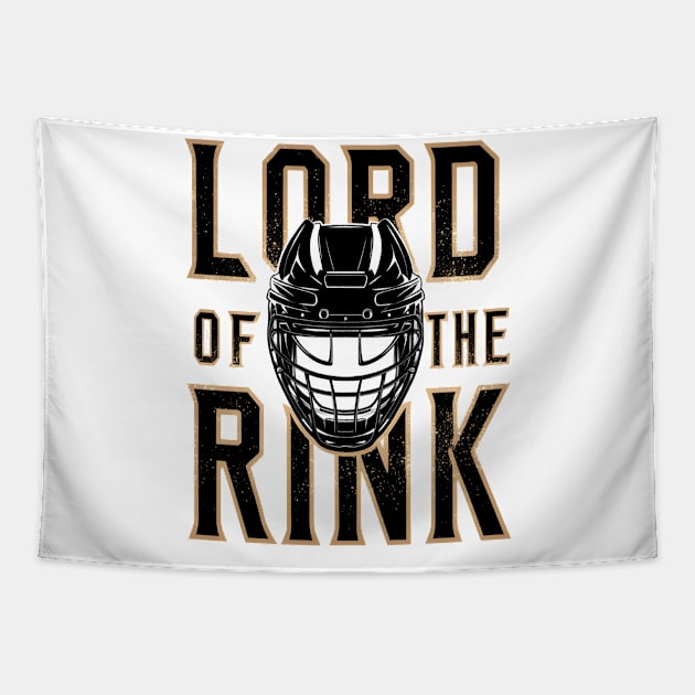 Lord of the Rink - Hockey - Black and Gold - Funny Tapestry by Fenay-Designs