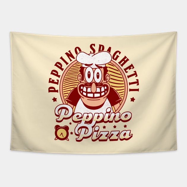 Peppino Pizza Emblem Tapestry by Lagelantee