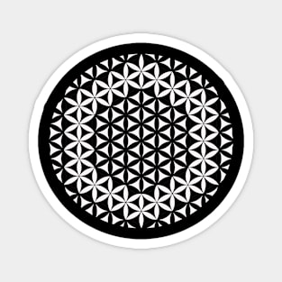 Flower Of Life Cube Black White Magnet