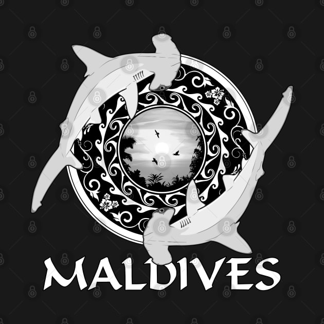 Maldives Hammerhead sharks by NicGrayTees