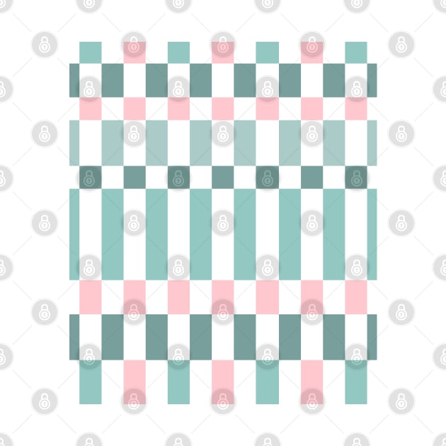 Sage Green and Pink Checkered Pattern by OneThreeSix