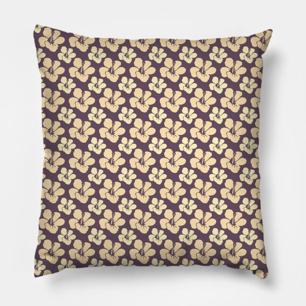 Botanic Floral Pattern Brown Yellow Pastel Pillow by jodotodesign