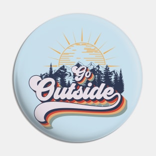 Go outside camping adventure, cute retro typography Pin