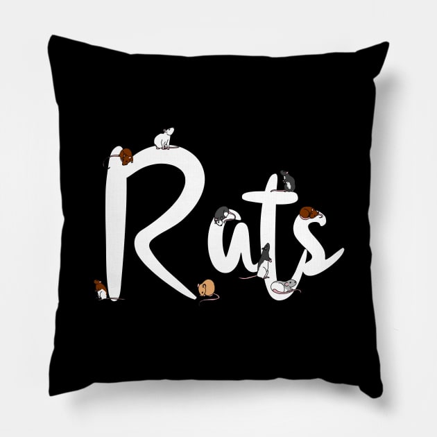 Pet Rats Lettering Pillow by HighFives555