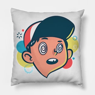 Retro Spaced Out Boy Pillow