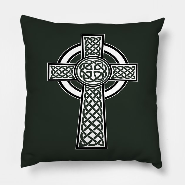 Ornamental Celtic High Cross Decorative Knotwork 2 Pillow by taiche