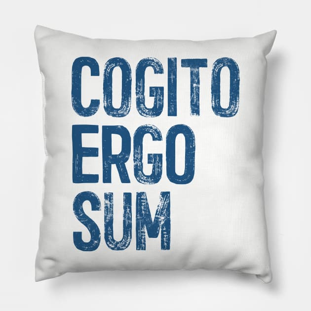 Cogito Ergo Sum / René Descartes Philosophy Quote Pillow by DankFutura