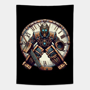 Ice Hockey Time Travel AI Robot Goalie Tapestry