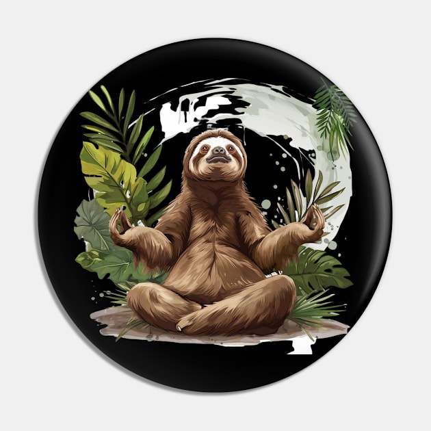 Cute Cool Sloth Positive Affirmation Happy Yoga Pin by Mary_Momerwids