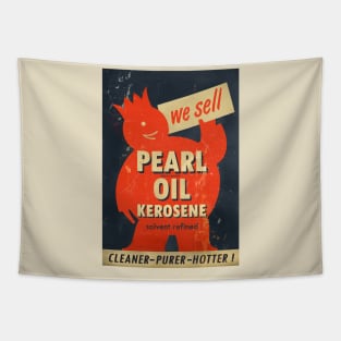 Pearl Oil Kerosene distressed vintage sign Tapestry