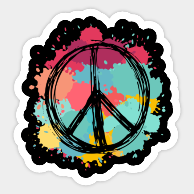 Download Peace Sign Together Life Society Flowers Hippie Colorful Peace Sign Love Sticker Teepublic