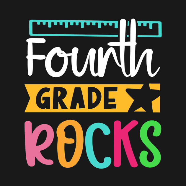 4th Grade Rocks | Funny First Day of School Teacher Girls & Boys by TeePalma