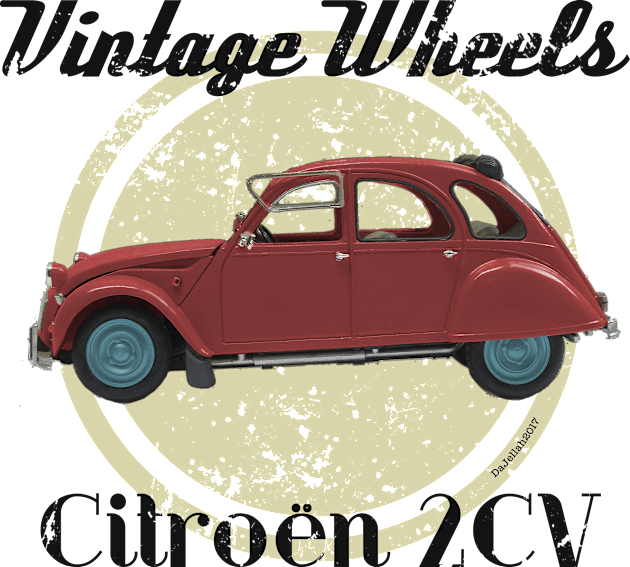 Vintage Wheels - Citroën 2CV Kids T-Shirt by DaJellah