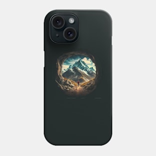 Mountains and Travel rounded graphic design Phone Case