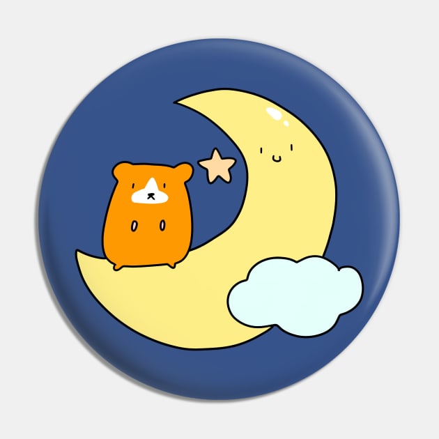 Crescent Moon Hamster Pin by saradaboru