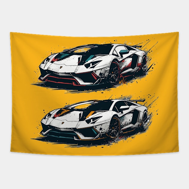 Lamborghini aventador Tapestry by Vehicles-Art