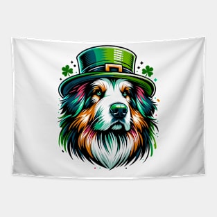 Hovawart Dog Embraces Saint Patrick's Day Spirit Tapestry