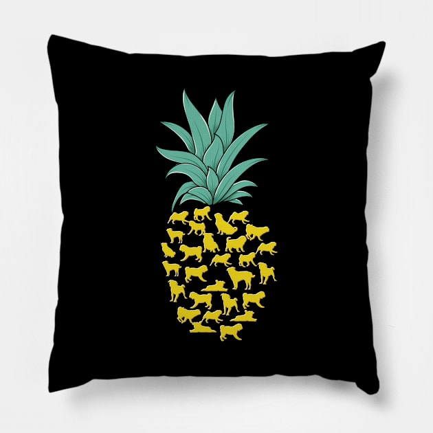 pug dog pineapple Pillow by ShirtsShirtsndmoreShirts