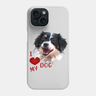 I love my dog black and white Phone Case