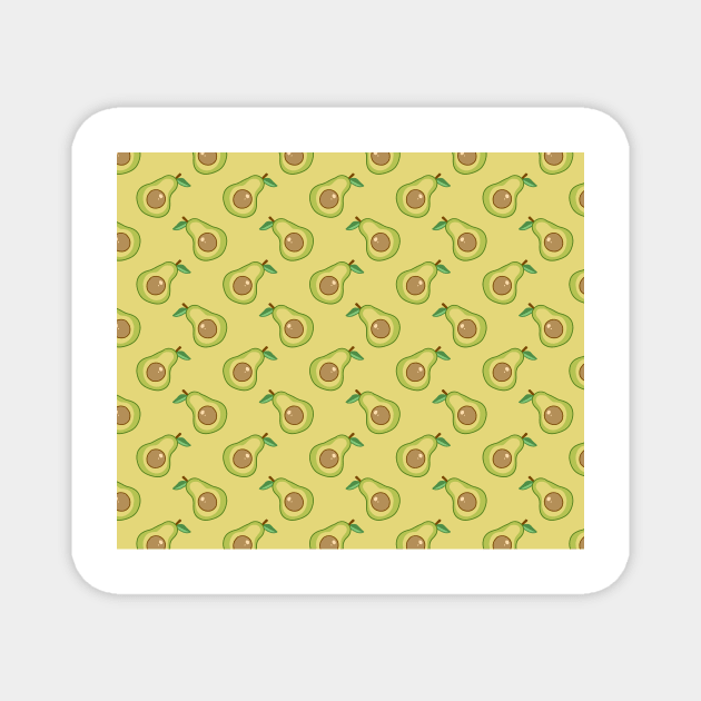 Avocado Slice Pattern Magnet by saradaboru