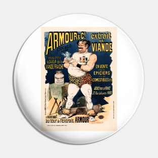 ARMOUR & CO Meat Extract Beverage Drink Vintage French Advertisement Pin