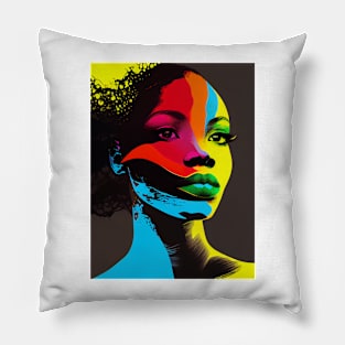 Abstract pop art style woman portrait Pillow