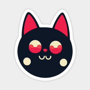 Black Cat With Red Eyes Vector Art Magnet