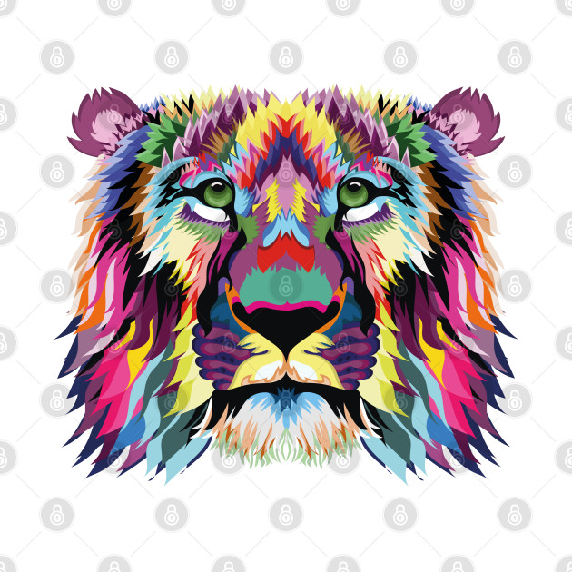 Colourful abstract lion by myseptember18th