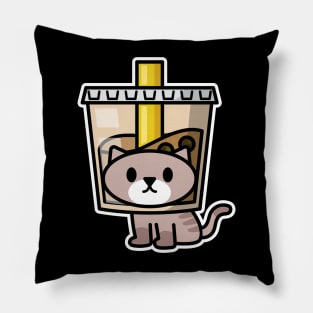 Bubble Tea Cat Pillow