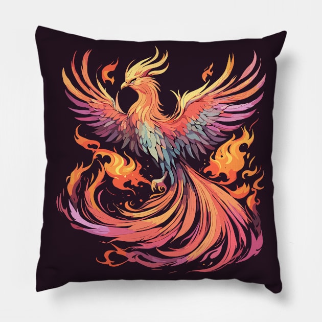 Phoenix Pillow by Ray Crimson