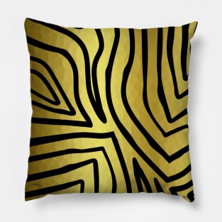 Black And Gold Zebra Stripes Pillow