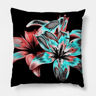 Duotone flowers Pillow