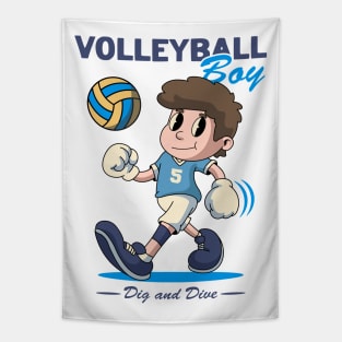 Funny Volleyball Boy Tapestry