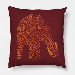 Cheetah orange silhoutte Pillow