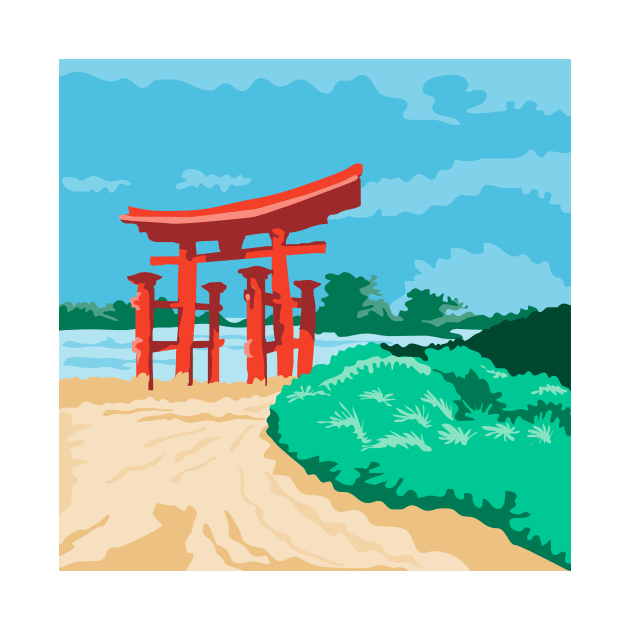 Torii Japanese Gate WPA by retrovectors