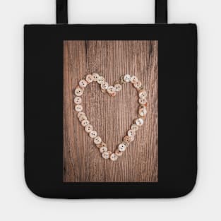 Valentine heart buttons textiles Tote