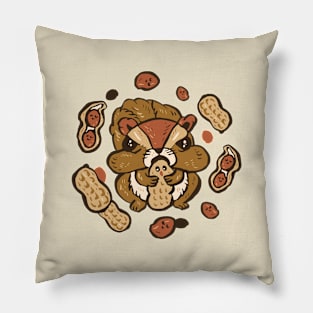 Squirrel eating peanuts Pillow