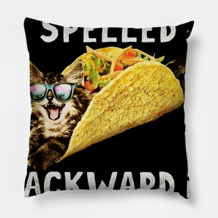 Tacocat Spelled Backward Is Tacocat Love Cat And Taco Pillow