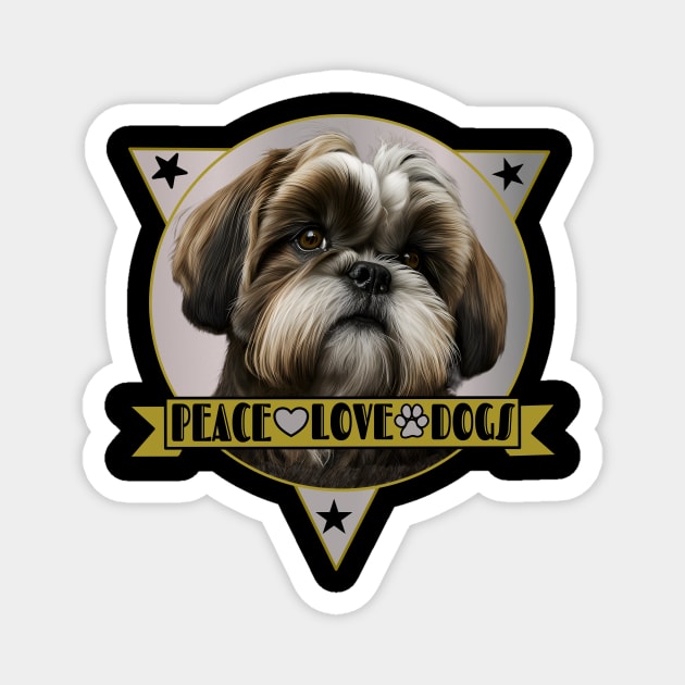 Shih Tzu Peace Love Dogs Magnet by AtkissonDesign