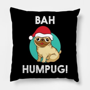 'Bah Humpug!' Cute Christmas  Pug Pillow