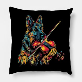 German Shepherd Playing Violin Pillow