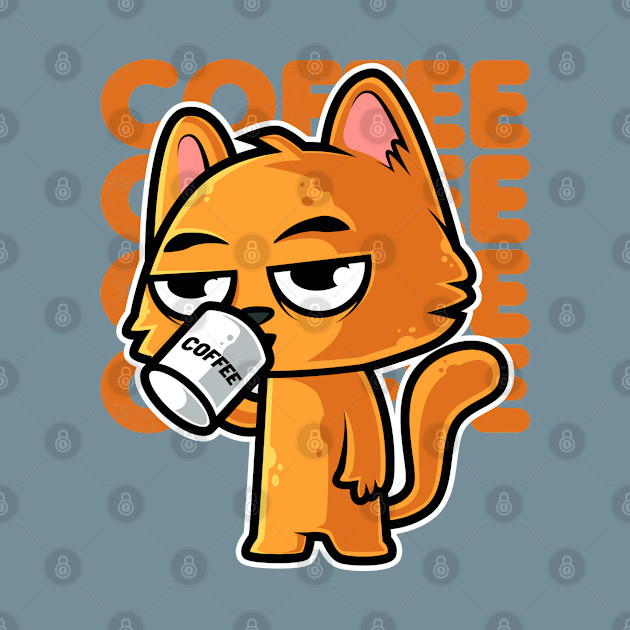 Discover Funny Orange Cat and Coffee - Cat Lover design - Cat Lover - T-Shirt